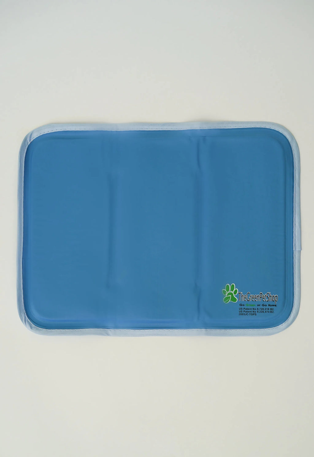 Blue gel pack on a white background with a brand logo.