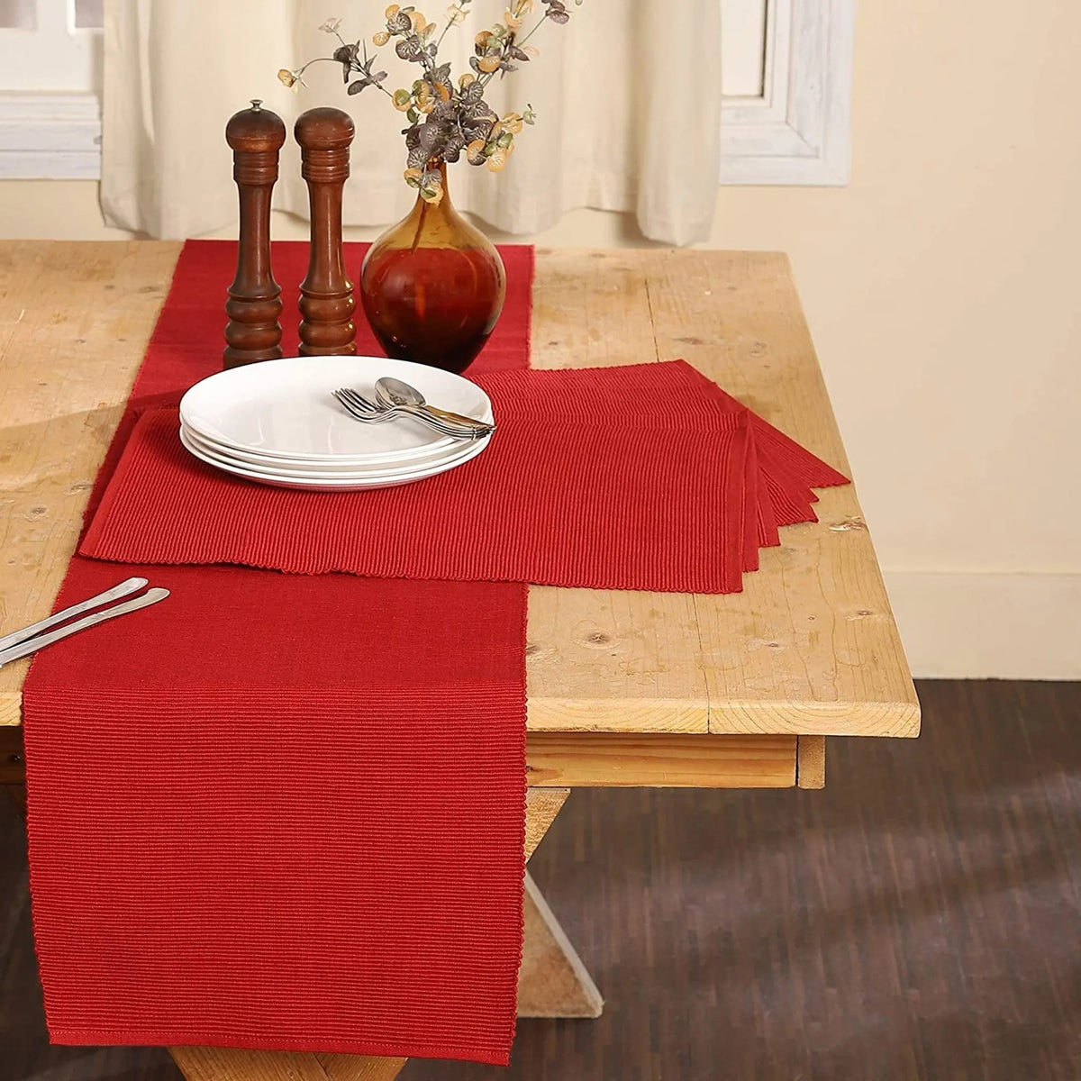 Christmas Table Runner-Ribbed Table