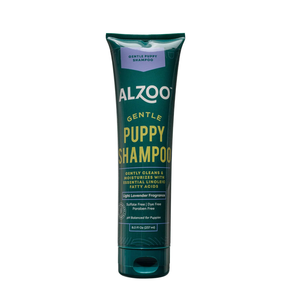 Alzoo Gentle Puppy Shampoo tube on a white background