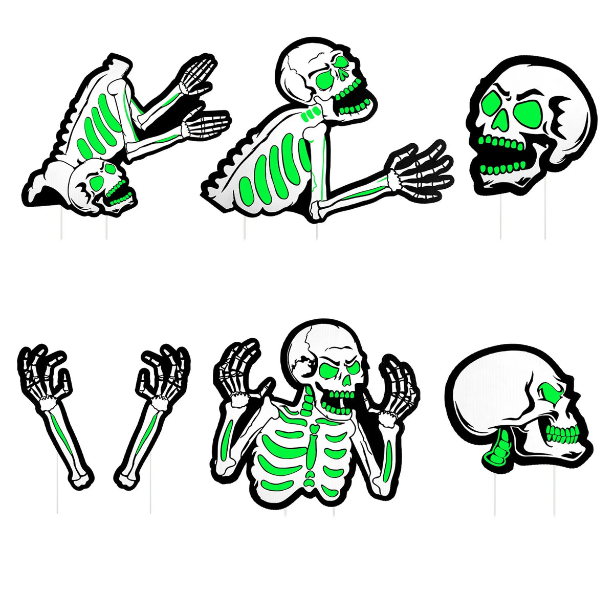 Halloween Skeleton Yard Sign Decorations