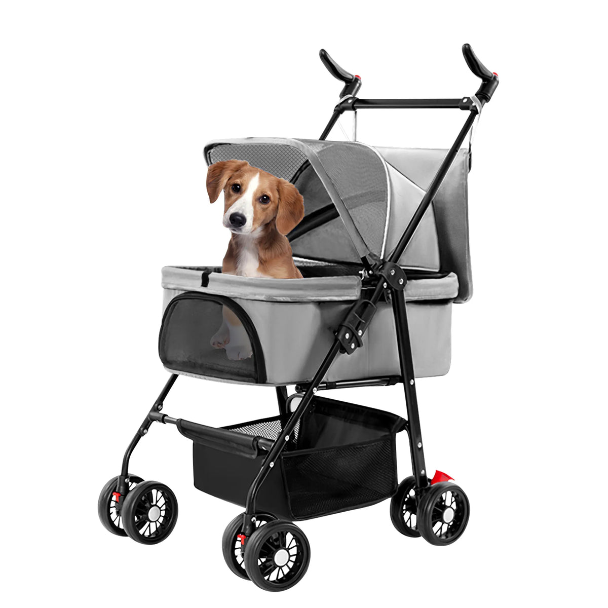 4 Wheels Pet Stroller Foldable Carrier Strolling Cart Travel Jogger Pet